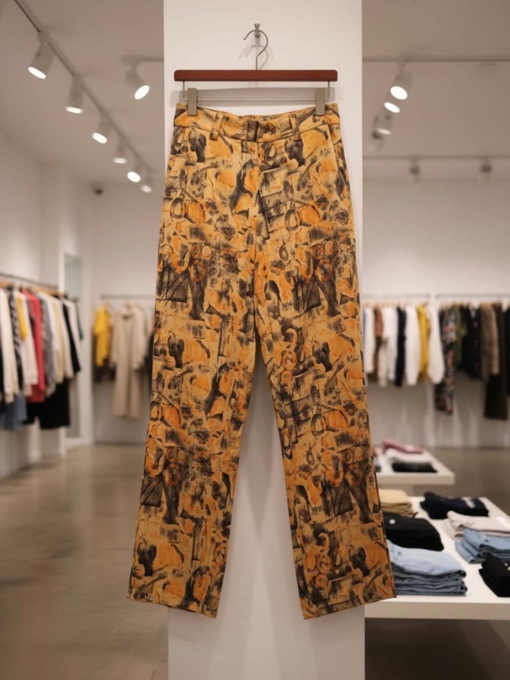 Vintage Abstract Print High Waist Trousers Size 4/6 - Picture 2 of 5